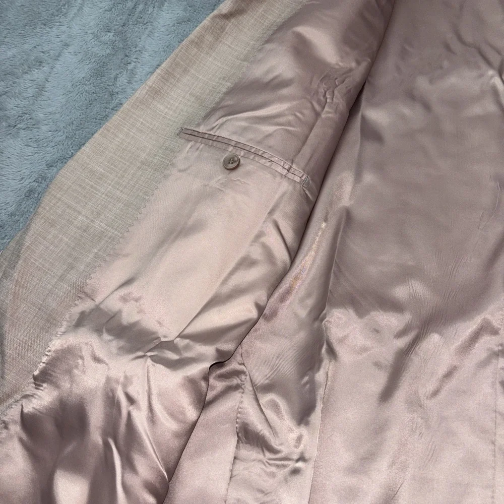 Stacy Adam's Active Stretching Light Camel Suit Jacket And Vest‎ 52L NWT